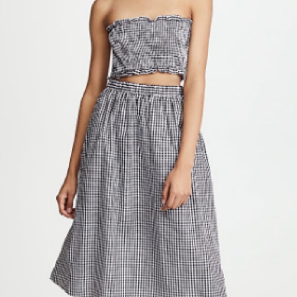 Black Gingham Two Piece Set